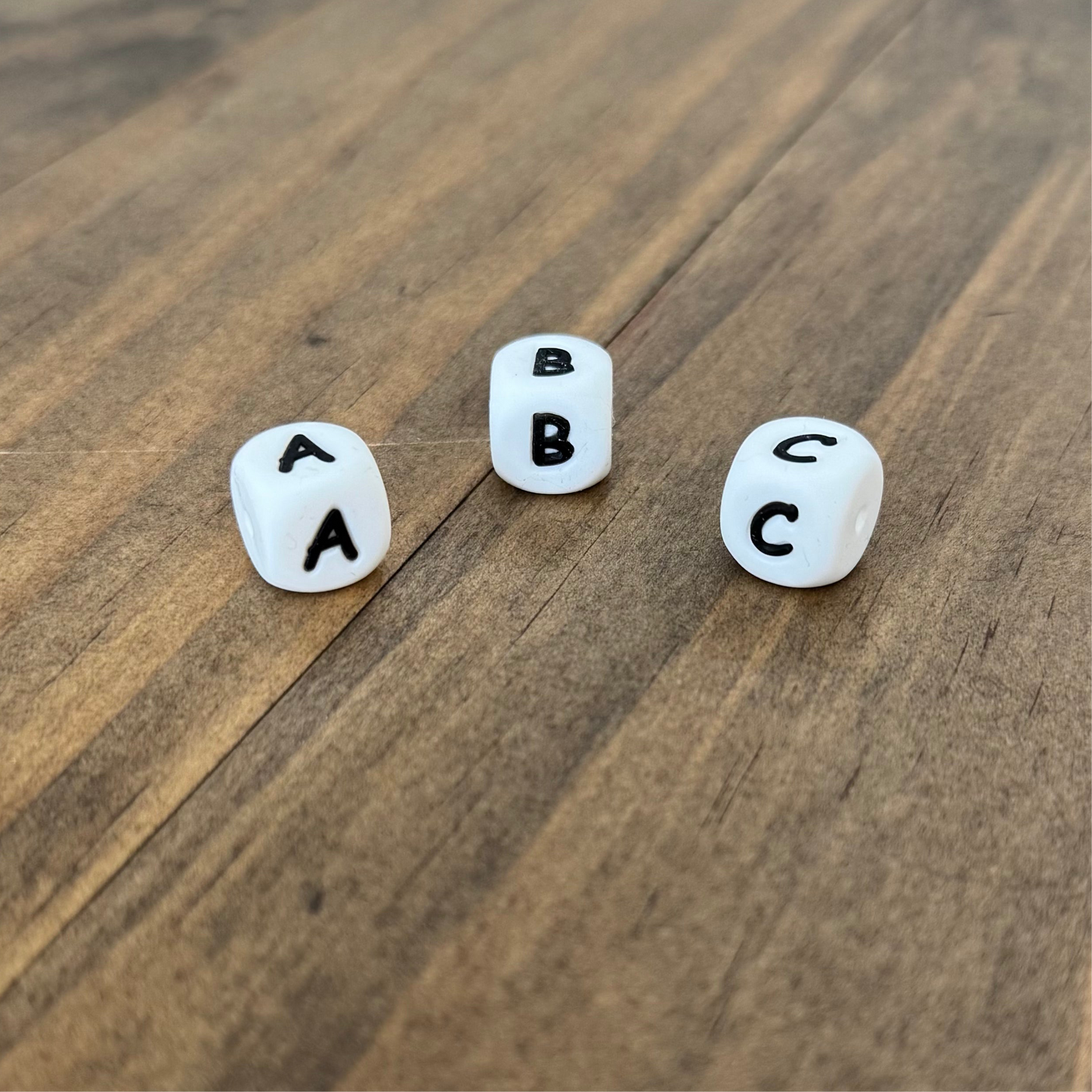 White Letter Beads (Personalization)