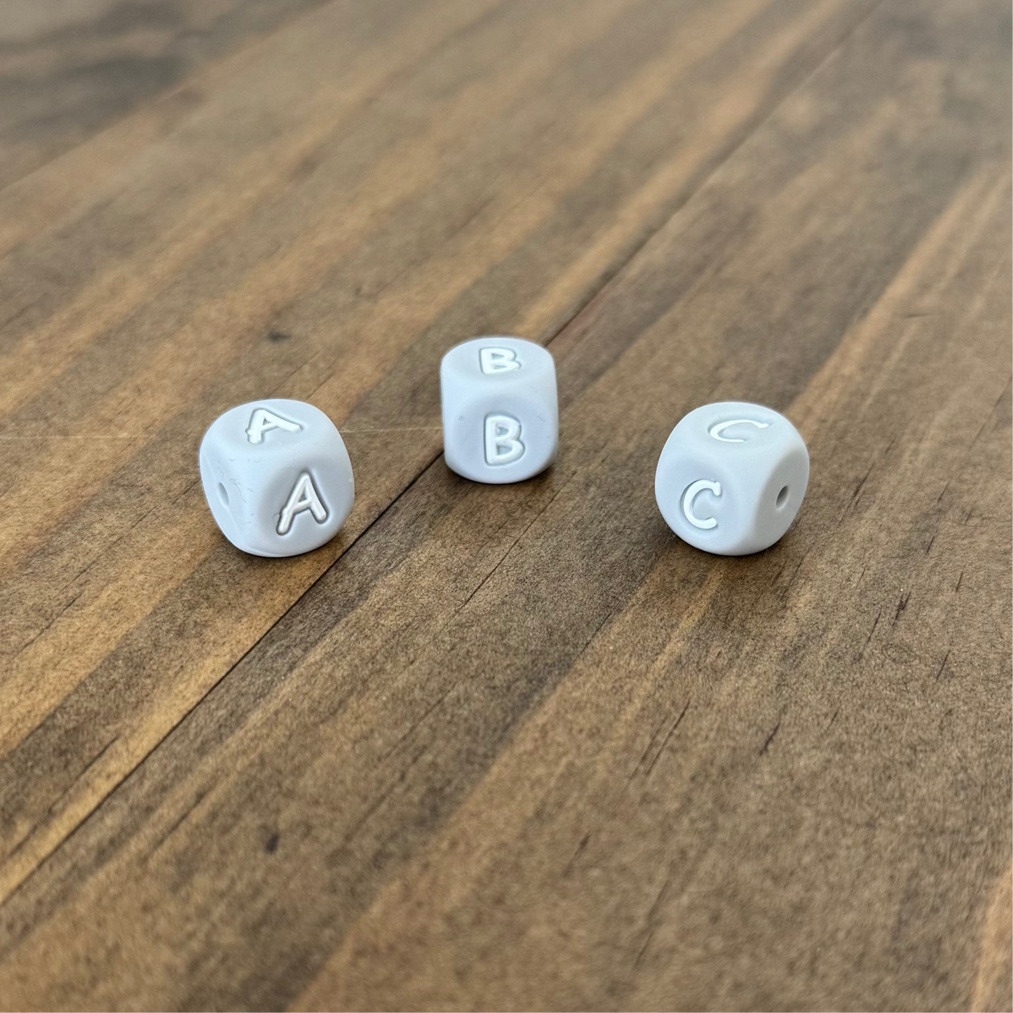 Gray Letter Beads (Personalization)