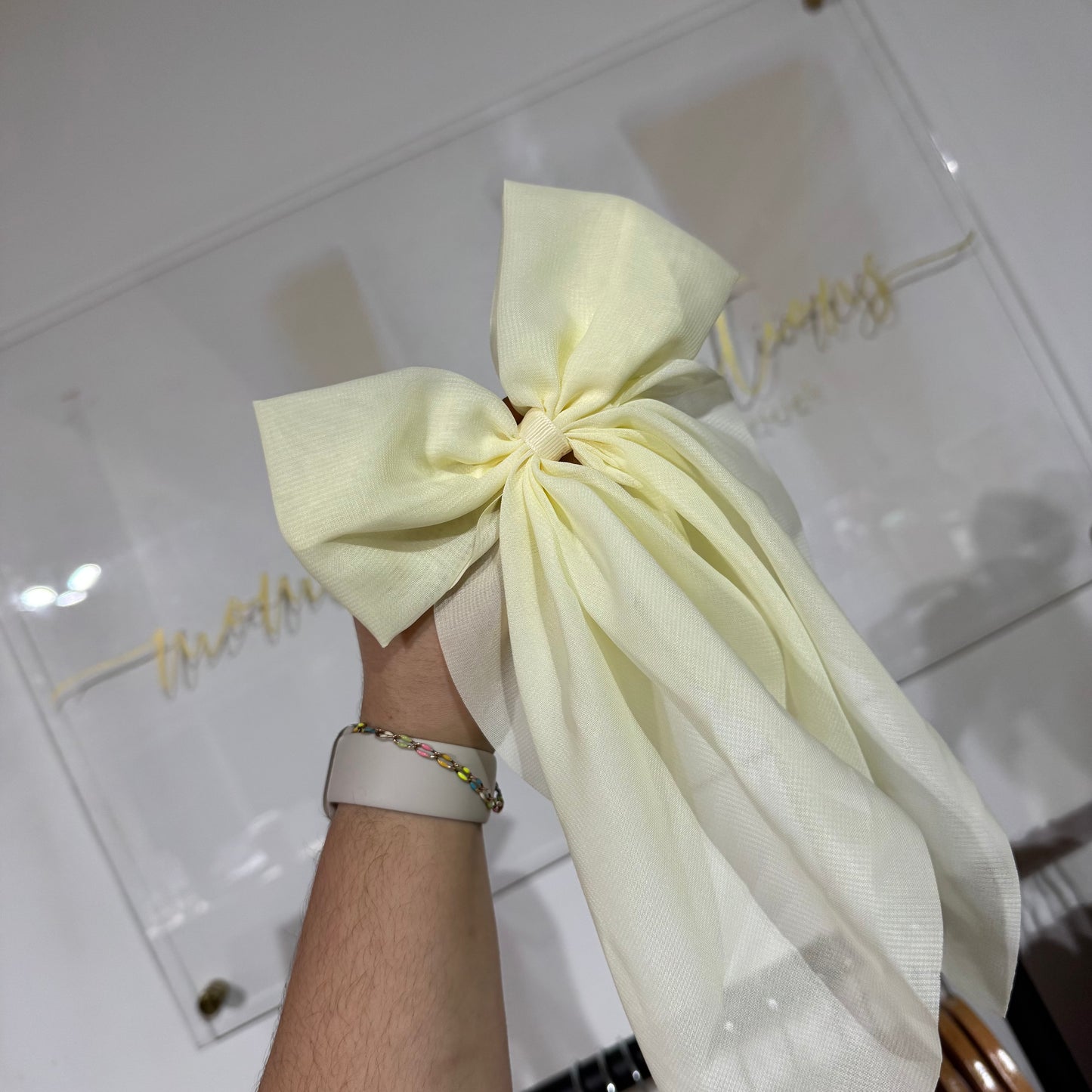 Large Tail Chiffon Hair Bow