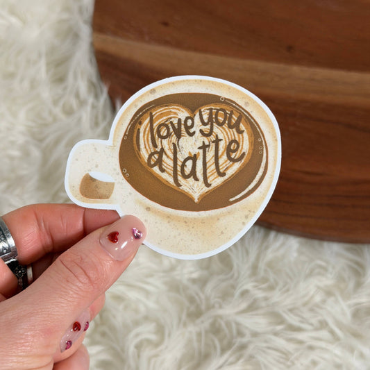 I Love You A Latte Coffee Mug Sticker