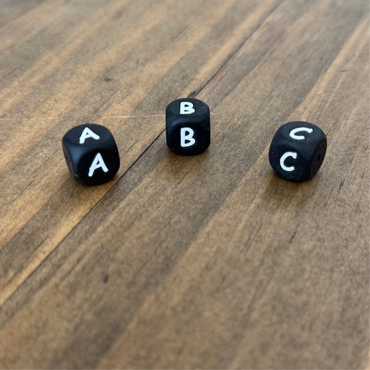 Black Letter Beads (Personalization)