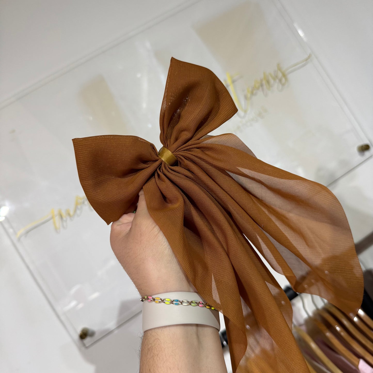 Large Tail Chiffon Hair Bow