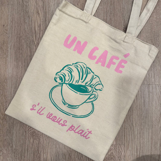 Croissant Canvas Tote Bag