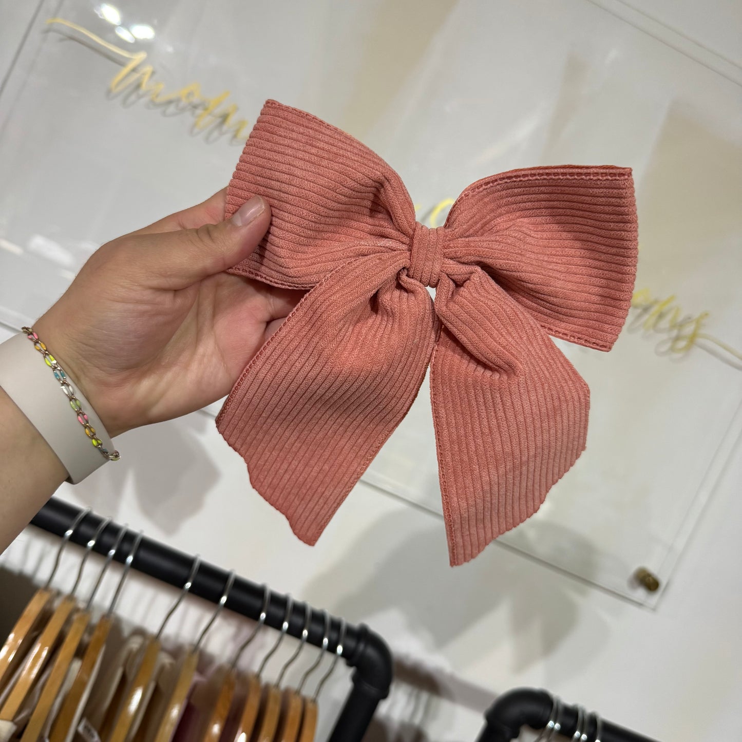 Large Corduroy Hair Bow