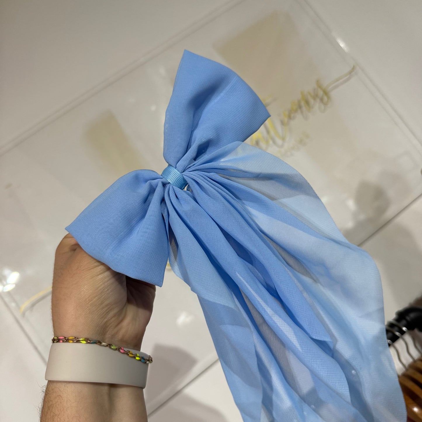 Large Tail Chiffon Hair Bow