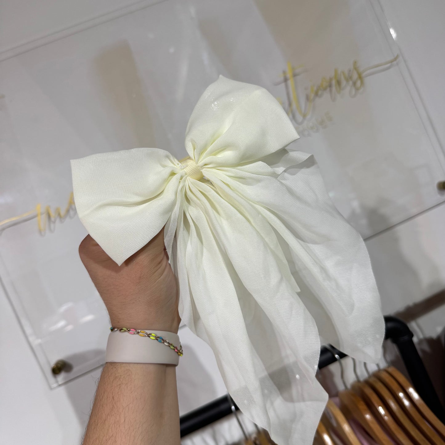 Large Tail Chiffon Hair Bow