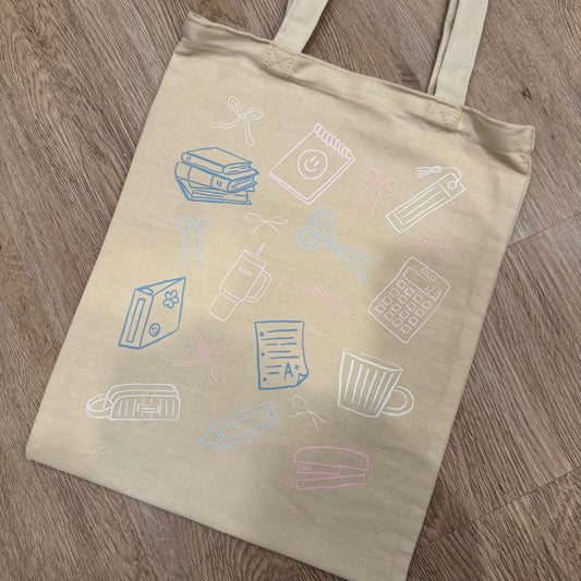 Coquette Teacher Canvas Tote Bag