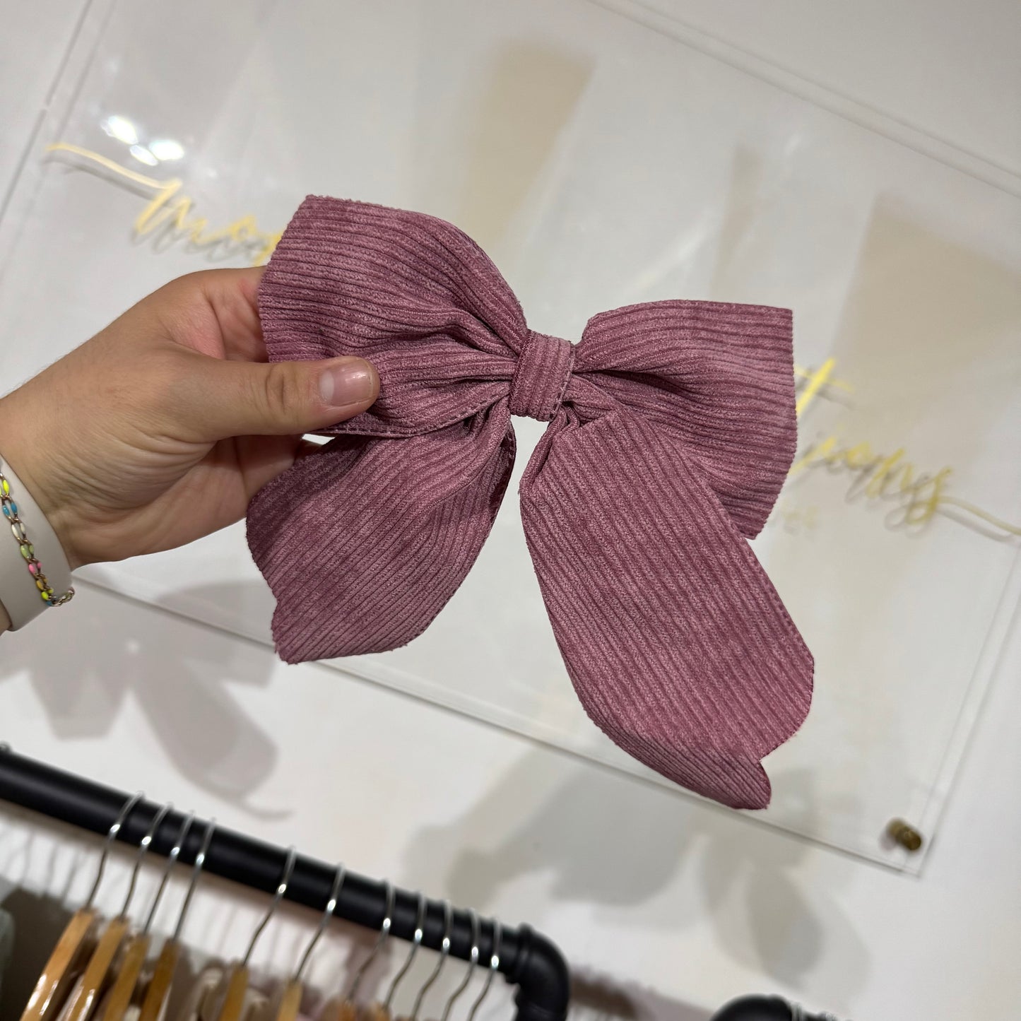 Large Corduroy Hair Bow