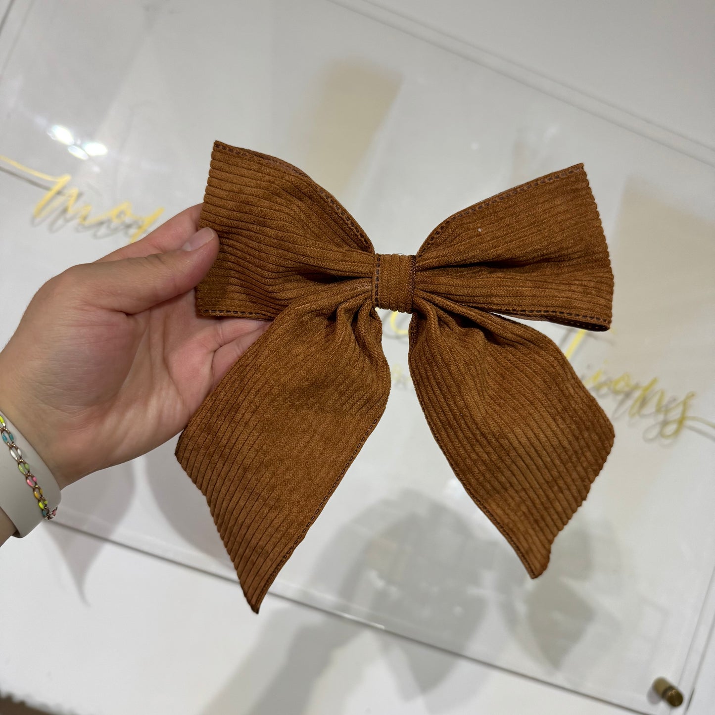 Large Corduroy Hair Bow