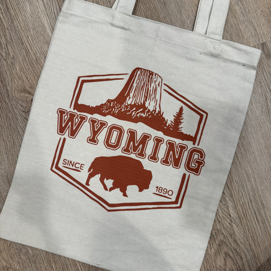 WY Devil's Tower Canvas Tote Bag