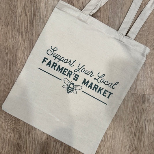 Support Local Farmer's Market Canvas Tote Bag