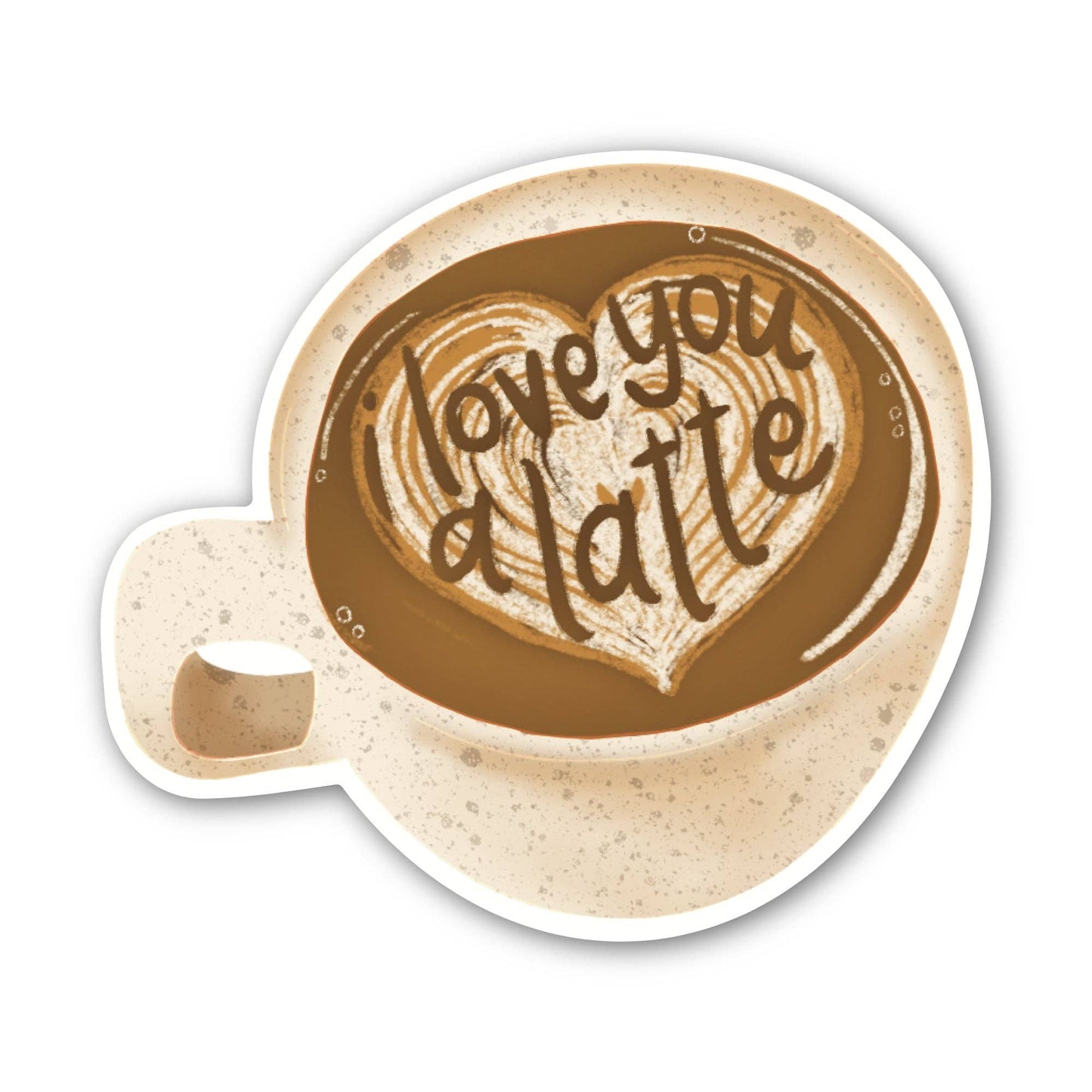 I Love You A Latte Coffee Mug Sticker