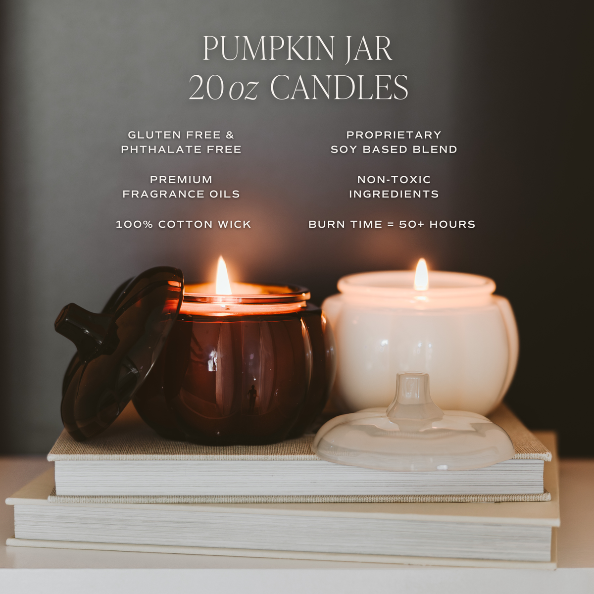 Hello Fall Soy Candle, 20 oz Pumpkin Jar - Fall Decor